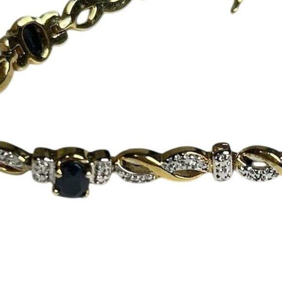 Bracelet BB Brass Based blue gemstone Infinity Chain  7” - Picture 2 of 4